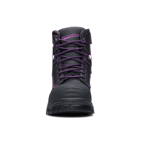 BLUNDSTONE 897 WOMENS WORK SAFETY BOOTS BLACK with PURPLE STITCHING