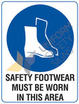 SAFETY FOOTWEAR SIGN - 300x225 - POLYPROPYLENE - 112MP
