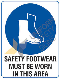 SAFETY FOOTWEAR SIGN - 600x450 - POLYPROPYLENE - 112LP