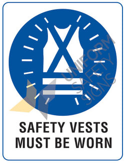 SAFETY VEST SIGN - 600x450 - POLYPROPYLENE - 114LP