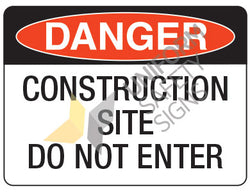 DANGER CONSTRUCTION SITE SIGN - 600x450 - POLYPROPYLENE