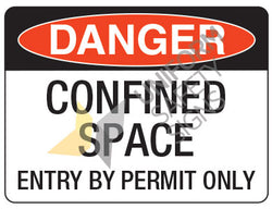 DANGER CONFINED SPACE SIGN - 450x300 - METAL - 225LSM