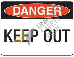 DANGER KEEP OUT SIGN - 600x450 - POLYPROPYLENE - 239LP