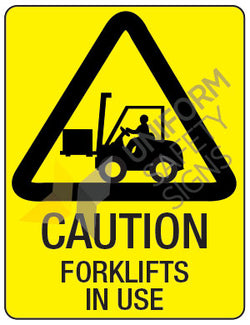 CAUTION FORKLIFTS SIGN - 600x450 - METAL - 324LM