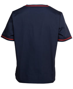 TAFE - BEAUTY - UNISEX SCRUB TOP (4SCT) - NAVY/RED WITH EMBROIDERY