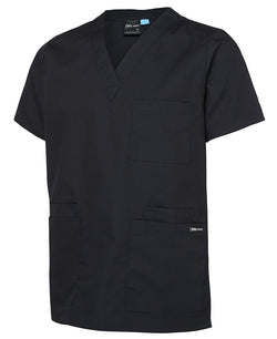 TAFE - HERVEY BAY NURSING STUDENT - UNISEX SCRUB TOP- BLACK - TAFE-4SRT