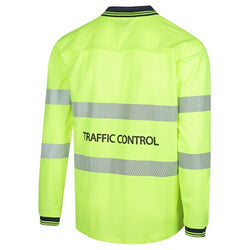 WORKIT - TRAFFIC CONTROL LONG SLEEVE POLY COTTON POLO - YELLOW - 5004TCY