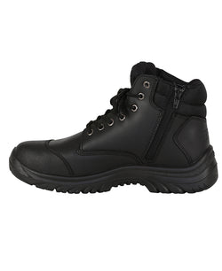 JB'S STEELER ZIP LACE UP SAFETY BOOT - BLACK -9F9