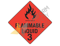 FLAMMABLE LIQUID 3 SIGN - 270 x 270 -METAL - HLTM103M