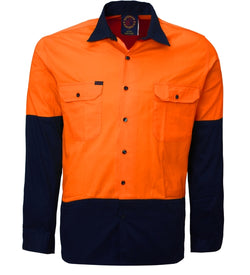 RITEMATE - OPEN FRONT 2 TONE SHIRT LONG SLEEVE - RM1050