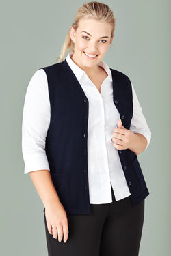 Bizcare   WOMENS BUTTON FRONT KNIT VEST   CK961LV