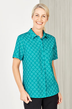 Bizcare WOMENS EASY STRETCH S/S SHIRT - DAISY PRINT CS948LS