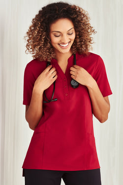 Bizcare WOMENS EASY STRETCH S/S TUNIC - PLAIN CS949LS