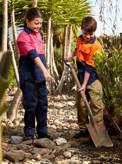 KIDS HI VIS 2 TONE LONG SLEEVE SHIRTS with embroidery of Name or Business Name.