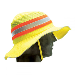 HI VIS REFLECTIVE TAPE WWIDE BRIM HAT H1300 - NEON YELLOW