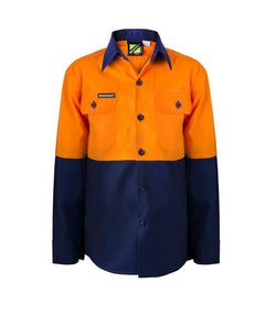 KIDS HI VIS 2 TONE LONG SLEEVE SHIRTS