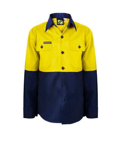 KIDS HI VIS 2 TONE LONG SLEEVE SHIRTS