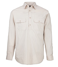 PILBARA MENS CLOSED FRONT SHIRT - LONG SLEEVED